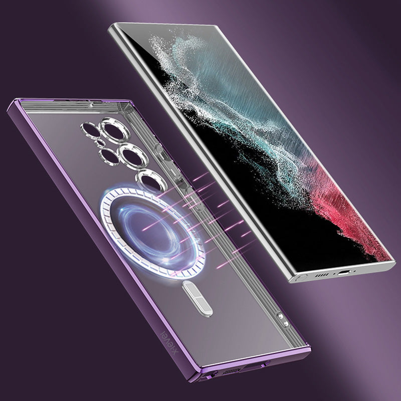 Transparentní pouzdro na telefon X-LEVEL pro Samsung Galaxy S23 kompatibilní s krytem MagSafe Electroplating TPU Transparentní pouzdro na telefon X-LEVEL pro Samsung Galaxy S23 kompatibilní s krytem MagSafe Electroplating TPU